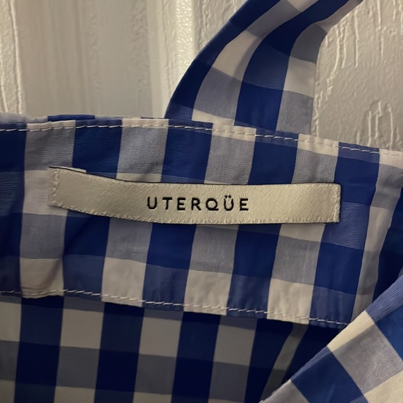 Blue Check Uterque Wrap Top - Picture 2 of 5